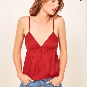 Reformation perla top in red